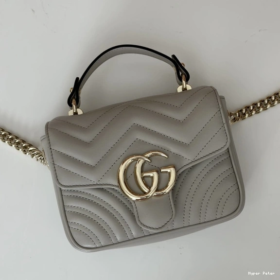 Hyperpeter handle GUCCI GG bag-17*13*6CM mini Marmont top 0815